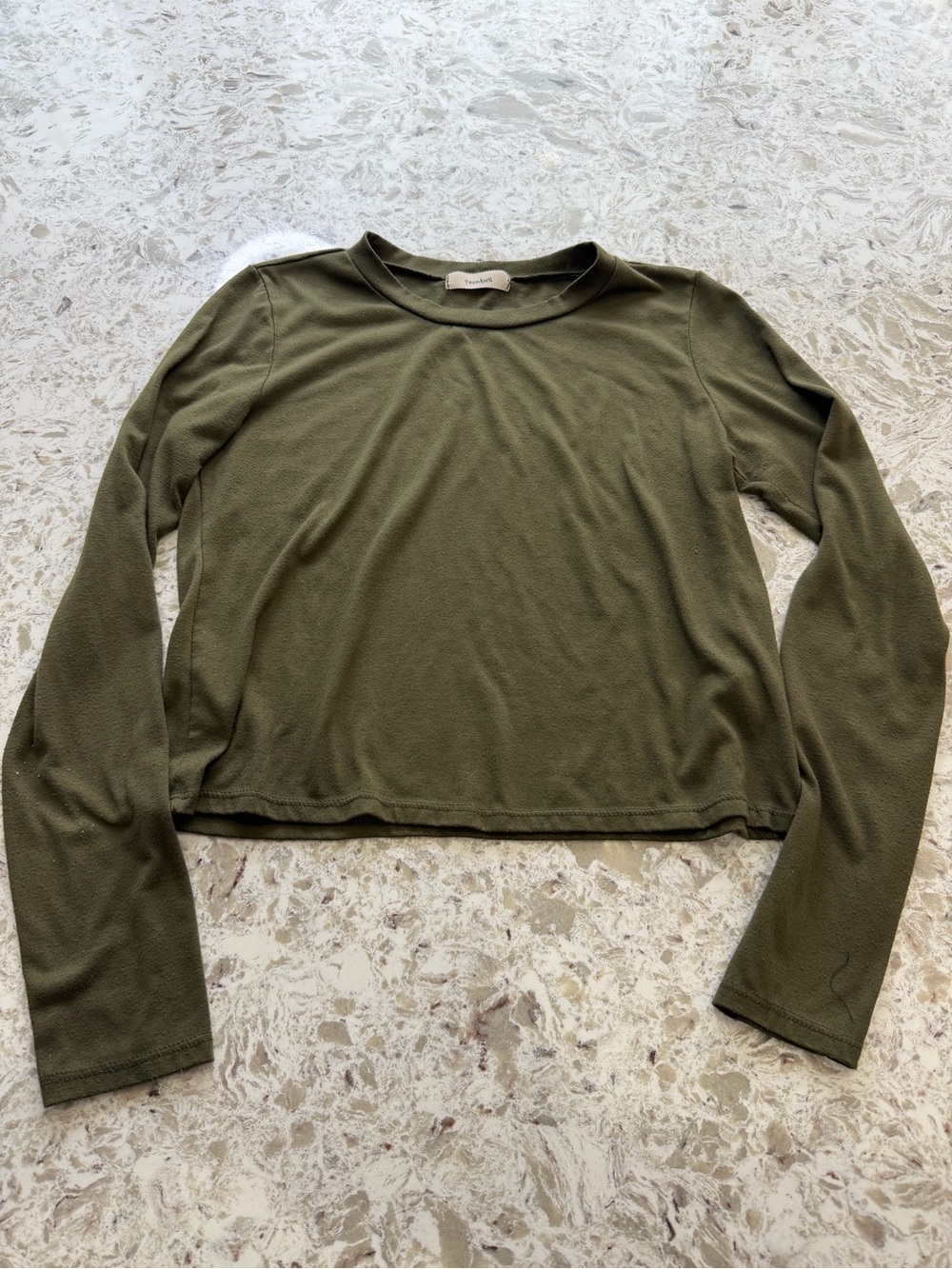 TeenBell Olive Green Long Sleeve Women's Top